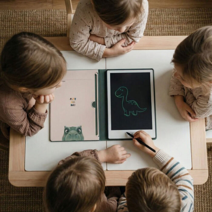 KidBook სახატავი პლანშეტი სამუშაო ბარათებით - დინოზავრი KidBook სახატავი პლანშეტი სამუშაო ბარათებით - დინოზავრი